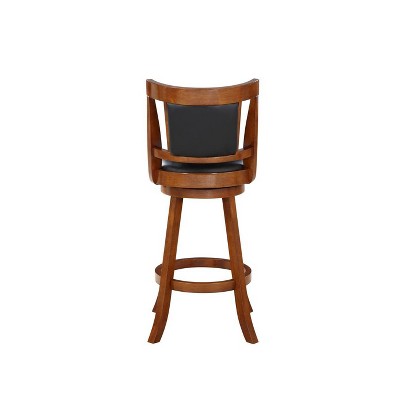 Avianna 29" Cherry Swivel Bar Stool with Leather Seat