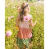Deux par Deux Girl Tiered Color Block Peasant Dress Peach Pink and Green - 2 of 4
