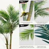 5ft Realistic Artificial Palm Tree in White Planter | Faux Tropical Plant for Indoor Home Decor | Modern & Lifelike Greenery - 4 of 4