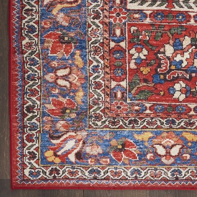 Red and Blue Persian Style Non-Slip 5' x 7' Rug
