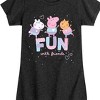 Girls' - Peppa Pig - Fun with Friends Candy Cat and Rebecca Rabbit Fitted Short Sleeve Graphic T-Shirt - 2 of 4