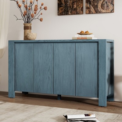 Sideboard Buffet Cabinets,4-Door Retro Wood Sideboard Cabinet With Adjustable Shelves,Sideboard Buffet Cabinet For Dining Room-Cuddlewood