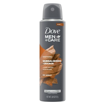 Dove Men+Care Soothing Sandalwood + Orange Plant Based Antiperspirant &#38; Deodorant Dry Spray - 3.8oz