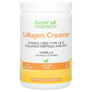 Super Nutrition Collagen Creamer with Hydrolyzed 1 & 3, Calcium, Protein, and Iron, Vanilla, 8.46 oz (240 g) - 1 of 4