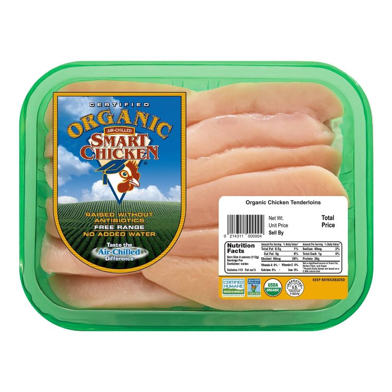 Smart Chicken Organic Chicken Tenderloins - 0.75-1.75lbs - price per lb, 1 of 11