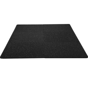 VEVOR EVA Interlocking Foam Floor Mats, 0.56 in Thickened 6 Pcs Puzzle Rubber Tiles, 24 x 24 in, Flooring Mats for Home, Gym, Office-24 Sq Ft, Black - 1 of 4