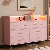 8 Drawers Dresser with LED Light and Charging Station for Bedroom - 3 of 4