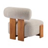 Ridstar Modern Loop Velvet Accent Chair with Solid Wood Frame & Curved Backrest for Living Room & Bedroom-Almond - 4 of 4