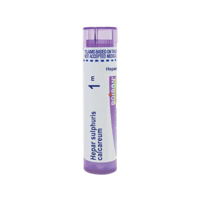 Boiron Hepar Sulphuris Calcareum 1M Homeopathic Single Medicine For Cough, Cold & Flu  -  80 Pellet, 1 of 3