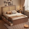 YOOCOZZ Queen Size Platform Bed with 4 Storage Drawers, Rattan Headboard Design - 3 of 4