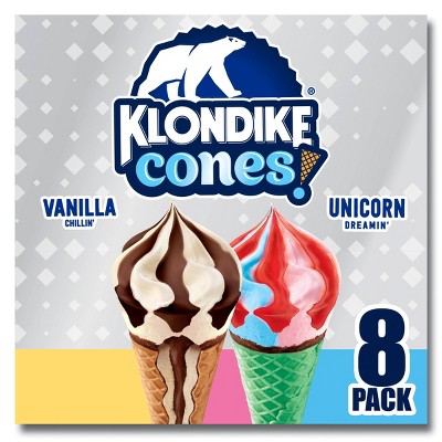 Klondike Frozen Dessert with Unicorn Dreamin' & Vanilla Chillin' Cones – 30oz/8ct