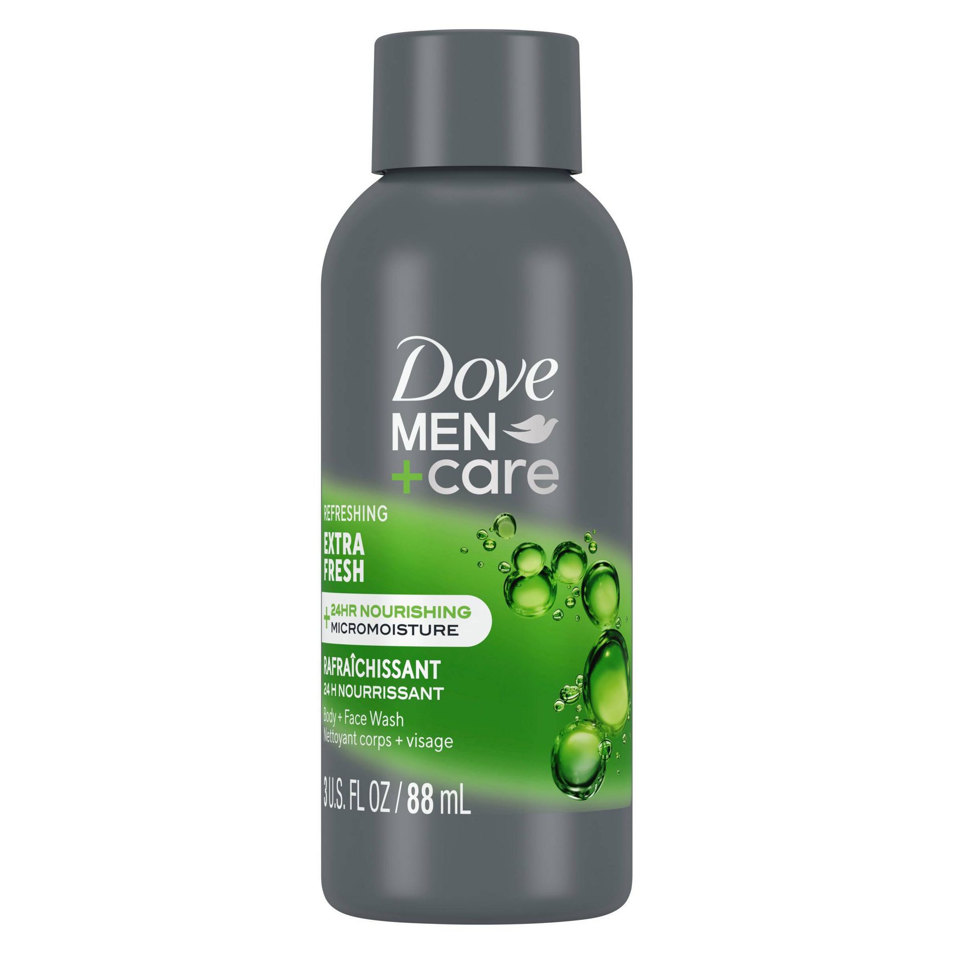 Dove Men+Care Mini Body and Face Wash - Extra Fresh - Travel Size - 3 fl oz