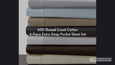 Ivory Egyptian Cotton 600-Thread Count King Sheet Set