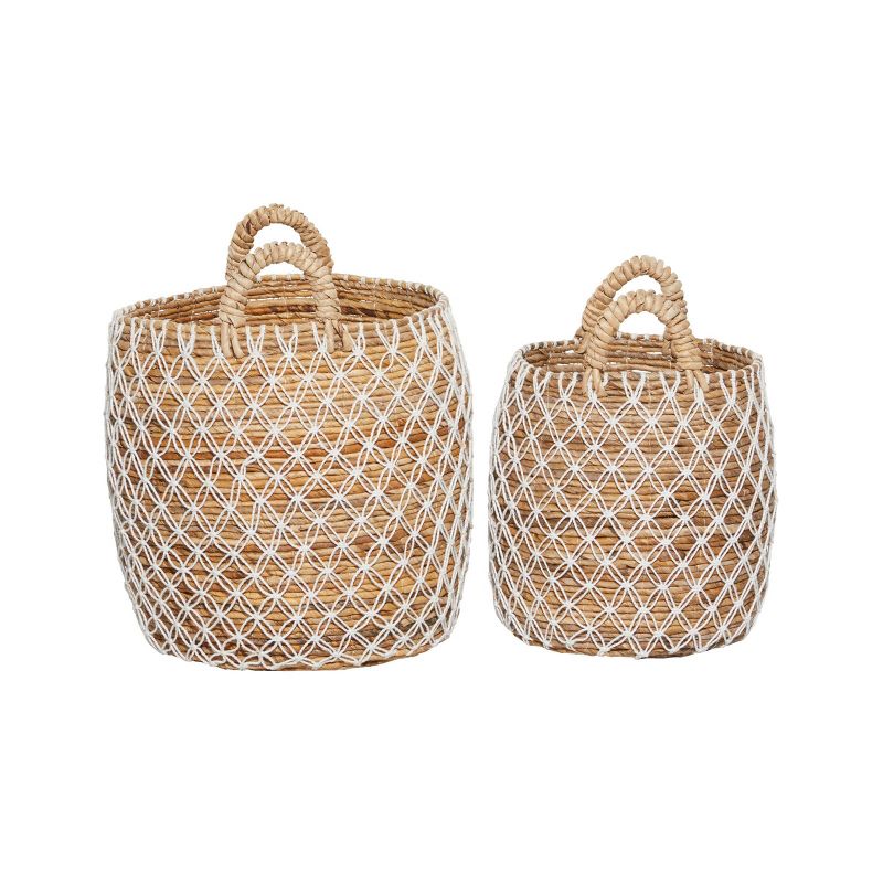 2pk Banana Leaf Storage Baskets Brown/White - Olivia &#38; May, 5 of 6