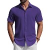 COOFANDY Mens Short Sleeve Button Down Shirts Casual Summer Shirt Untucked Dress Shirts - 4 of 4