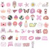 Wrapables Waterproof Vinyl Stickers for Water Bottles, Laptop, Phones, Skateboards, Decals for Teens, 100pcs, Groovy Pink & Yellow - 2 of 4