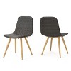 Garden Rattan Dining Chairs Set Of 2,Woven Polyethylene Rattan Armless Chair,Outdoor Chair With Tapered Legs And Iron Frame-Coolbibila - 3 of 4