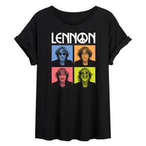 Women's - John Lennon - Lennon Color Block Oversized Graphic T-Shirt - 1 of 4