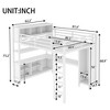 Full/Queen Size Metal Loft Bed with Wardrobe and L-Shaped Desk, Heavy-Duty Loft Bed with Storage Cubes and Shelves, White/Black - ModernLuxe - 4 of 4