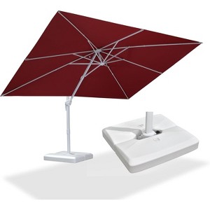 PURPLE LEAF  Patio Umbrella White Cantilever Offset Umbrella Rectangle Outdoor Umbrella with 360-degree Rotation - 1 of 4