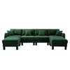 GDFStudio Livia Modern 4-Seater Boucle Upholstered U-Shaped Sectional Sofas with 2 Ottomans and Pillows - 4 of 4