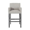 Fabric Upholstered 30.5" Bar Stools, Set of 2 with Armrests, Rubberwood Frame and H-Base for Kitchen, Dining or Home Bar - 3 of 4