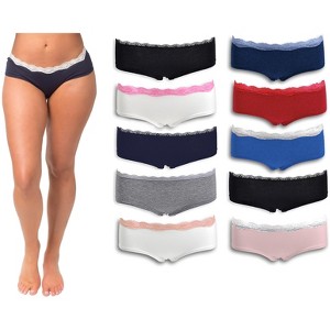 Emprella Women's 10pk Cotton Hipster Cheeky Underwear - 1 of 4