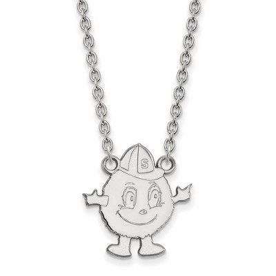 Black Bow Jewelry 10k White Gold Syracuse Oranges NCAA Necklace 18 Inch