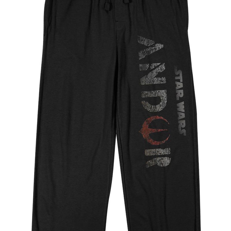 Star Wars: Andor Logo Men's Black Sleep Pajama Pants, 2 of 4