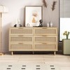 6-Drawers Rattan Storage Cabinet Rattan Drawer,for Bedroom,Living Room - 2 of 4