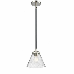 Cone - 1 Light Stem Hung Mini Pendant In Industrial Style-7.63 Inches Tall and 7.75 Inches Wide - 1 of 1