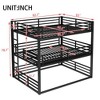 Kumasinova Metal Triple Bunk Bed, Heavy-Duty Steel Bed Frame with Full-Length Guardrails, Noise-Reducing Design for Shared Kids' Rooms/Guest Spaces - 2 of 4