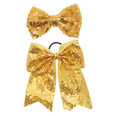 Unique Bargains Elegant Sequins Bow Hair Clip 2 Pcs