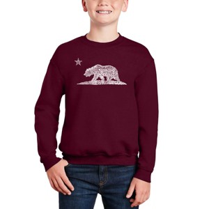 LA Pop Art California Bear - Boy's Word Art Crewneck Sweatshirt - 1 of 3