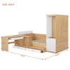 TIRAMISUBEST Full Size Wooden Platform Bed w/ Charging Station on Desk, Storage Bed Frame w/ Drawers, Shelves and Wardrobe - 4 of 4