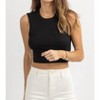 Women's BASIQUE CREWNECK CROP TANK - OLIVACEOUS - 3 of 4