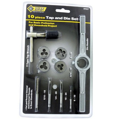 Steel Grip Steel SAE Tap and Die Set 6-32, 10-24, 1/4-20, 5/16-18 10 pc