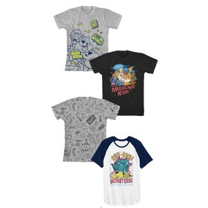 Scooby Doo Ruh-Roh 4pk Crew Neck Short Sleeve Youth Boys Tees - 1 of 4