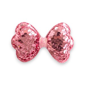 Summer Crystal - Sequin Glitter Stuffed Bow Hair Clip - 1 Pack - 1 of 4