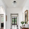 Crystal Semi Flush Mount Ceiling Light, Black Base Mini Chandelier for Bedroom Hallway Entryway - 4 of 4