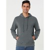 Lars Amadeus Men's Pullover Solid Long Sleeves Hooded Sweatshirts with Pocket - 2 of 4
