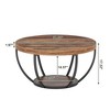 Kumasinova 2-Tier Round Wood Coffee Table,31.49" Center Dining Table with Bottom Shelf for Living Room,Bedroom,Meeting Room - 3 of 4