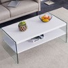 NicBex Modern 43.3" Rectangle Coffee Table with Double Layer for Living Room and Office - 3 of 4