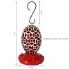 Sunnydaze Outdoor Garden Patio Oval Glass with Mosaic Flower Design Hummingbird Feeder - 18 oz - 7" - Red - 4 of 4