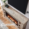 SinCiDo 80" TV Fireplace Stand, 36" Farmhouse Entertainment Center w/42" Electric Fireplace, Glass Door Cabinets & Drawers - 4 of 4