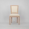 SKRAN French Dining Chairs Set of 2, Upholstered Vintage with Square Backrest with Solid rubberwood Leg for Dining Room Bedroom Kitchen, Beige A - 4 of 4
