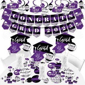 Big Dot of Happiness 2025 Purple Graduation Party Supplies - 387 Piece Decoration Kit - Fundle Bundle - 1 of 4