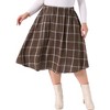 Agnes Orinda Women's Plus Size Plaid Elastic High Waist Flare Fall A Line Skirts - 2 of 4