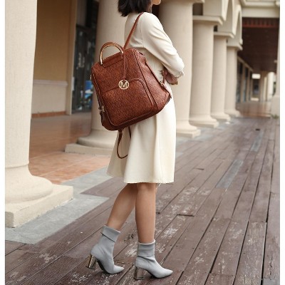 MKF Collection Torra Milan “M” Signature Trendy Spacious Backpack by Mia K - Black — фото 3