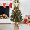1ft Mini Christmas Trees with Lights, Small Artificial DIY Xmas Tree with 2 Pine Cones+2 Strings of Berries+Treetop Star, Christmas Decorations,1pc - 3 of 4